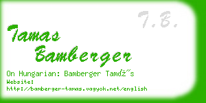 tamas bamberger business card